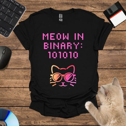 Meow in Binary: 101010 T-Shirt