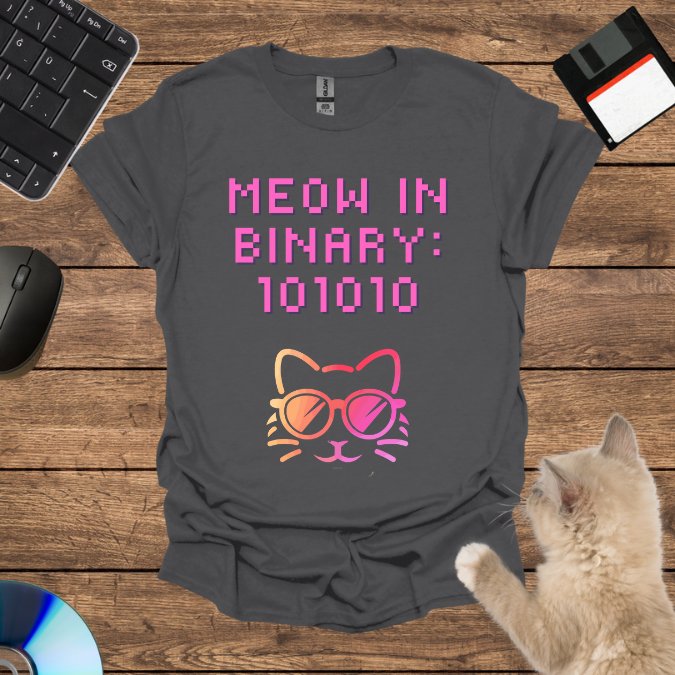 Meow in Binary: 101010 T-Shirt