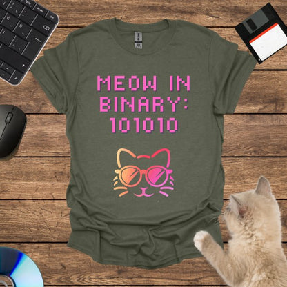 Meow in Binary: 101010 T-Shirt