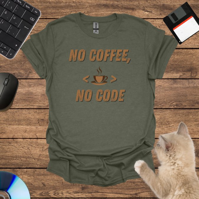 No Coffee, No Code T-Shirt