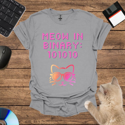 Meow in Binary: 101010 T-Shirt