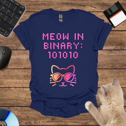 Meow in Binary: 101010 T-Shirt