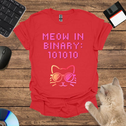 Meow in Binary: 101010 T-Shirt